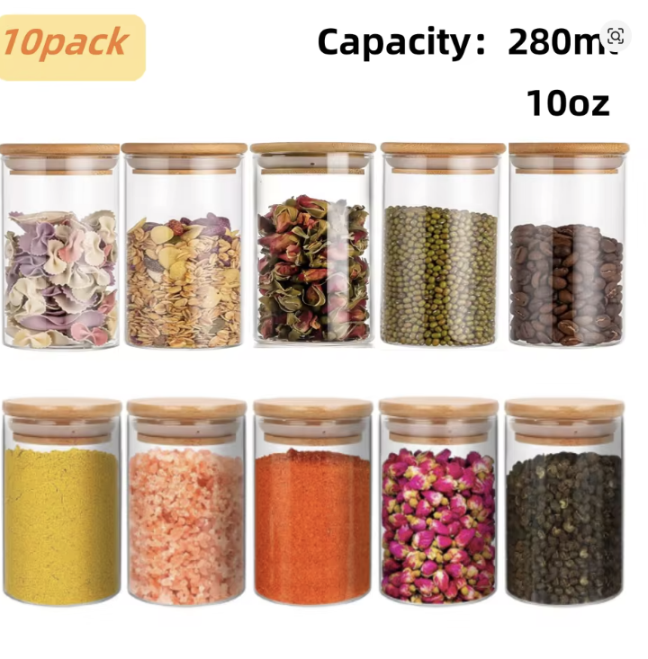 Glass Jars with Wooden Lid