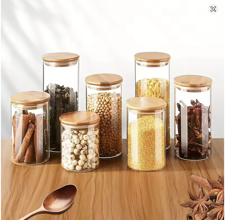 Glass Jars with Wooden Lid