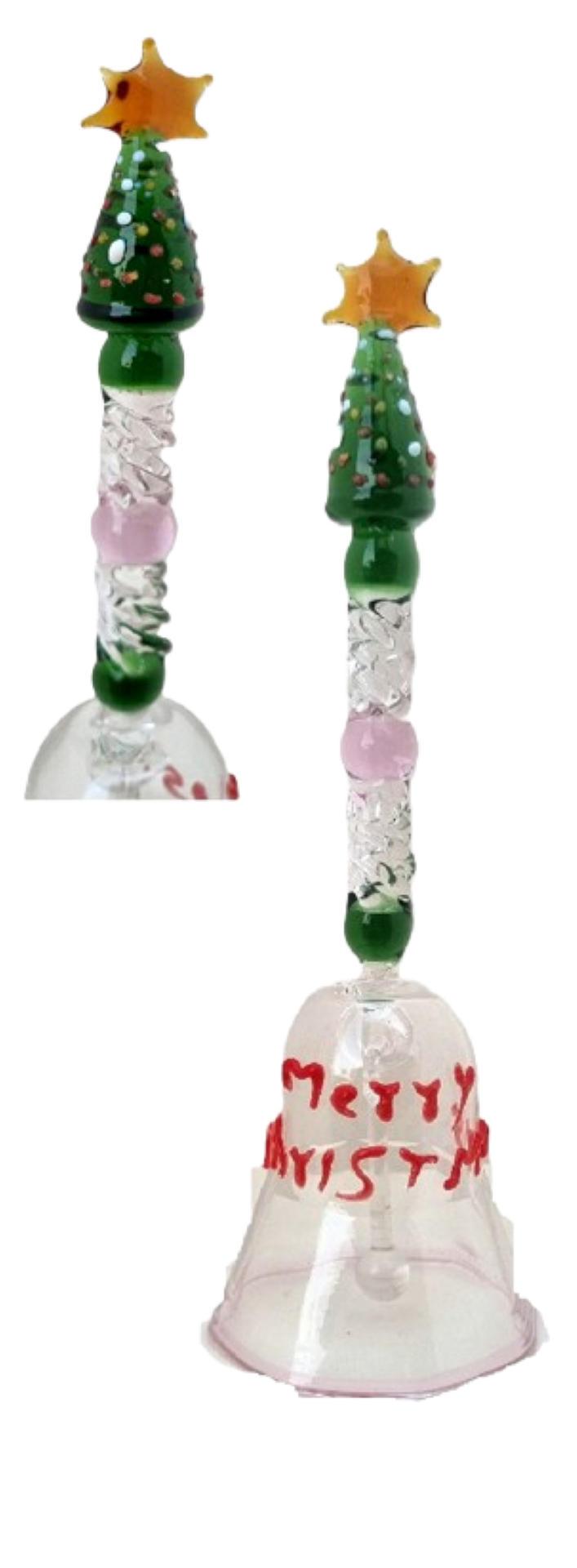 Glass Christamas Tree Ringing Bell