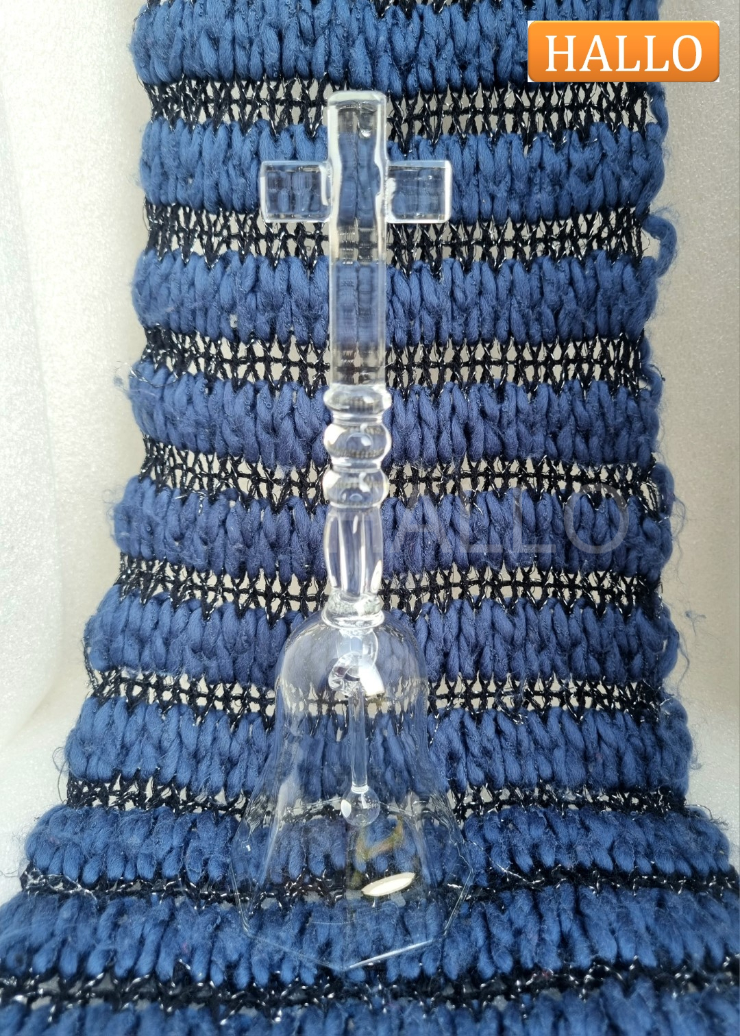 Glass Ringing Bell Cross