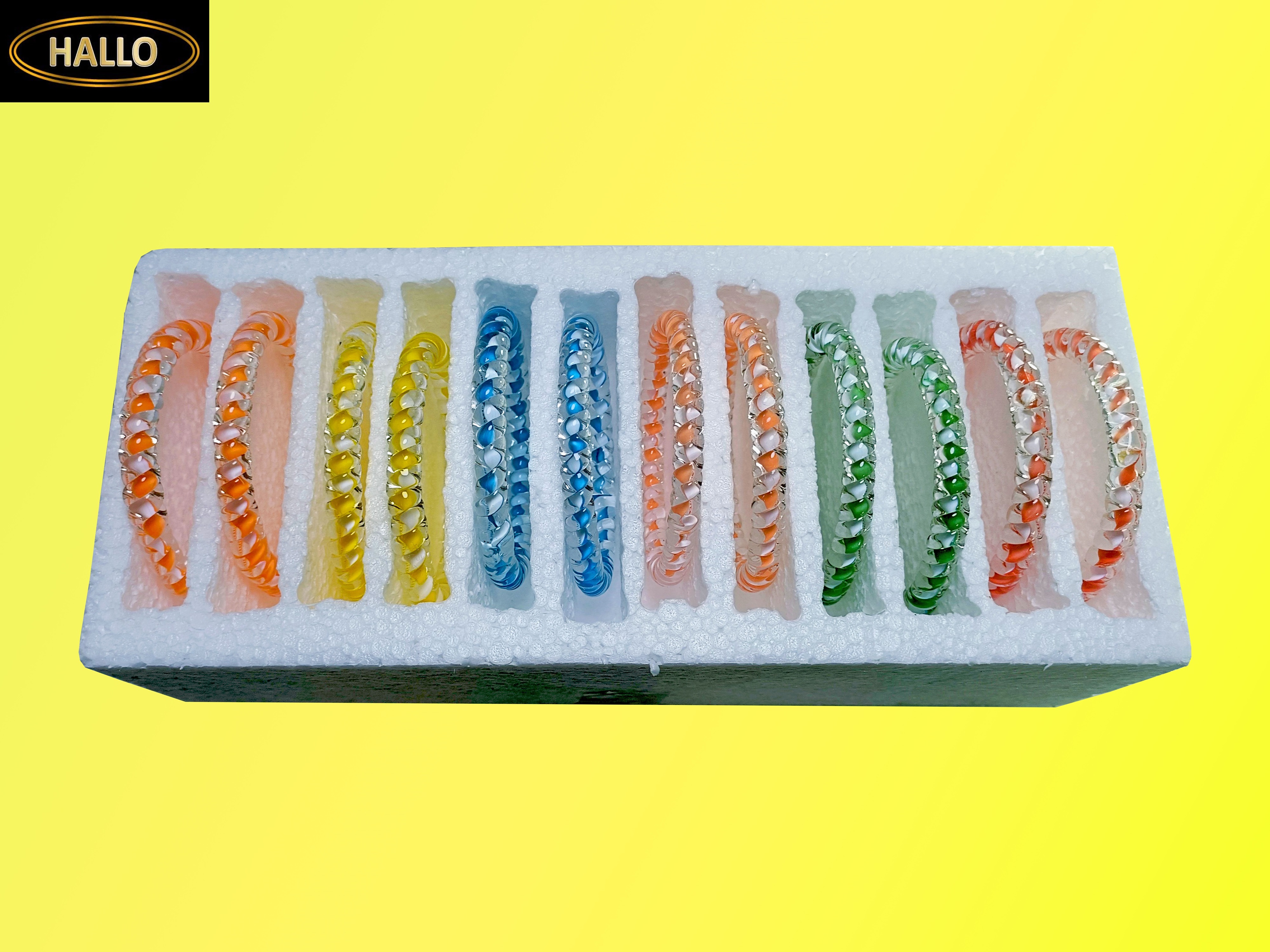 Twist Twins Crystal Glass Bangles