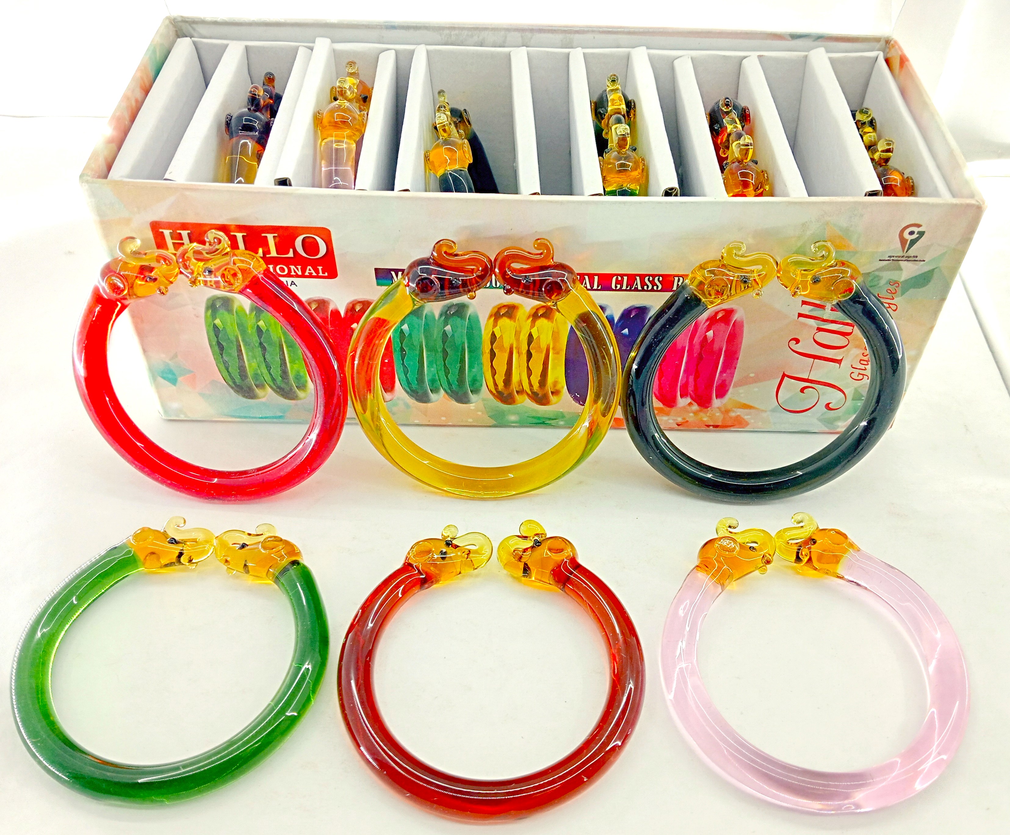 Elepant Crystal Glass Bangles